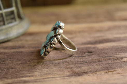 Pale Turquoise Cluster Ring Size 6