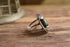 Feather Turquoise Shield Ring Size 8