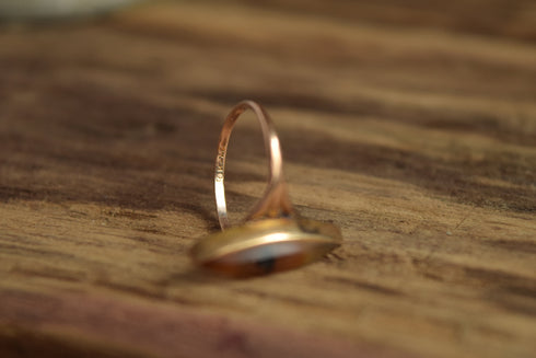 Banded Agate 10k Gold Ring - Size 6