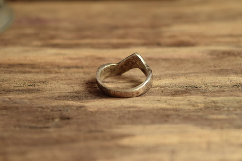 ZigZag Southwestern Ring - Size 6.75 Geometric Faux Turquoise Ring