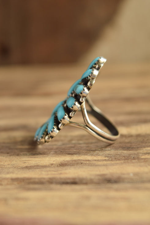 Turquoise Cluster Ring *Modern* Size 9.5 - Navajo Native American