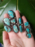 Long Dual Turquoise Ring - Size 10