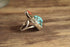 Turquoise Nugget and Coral Ring Size 7 1/4