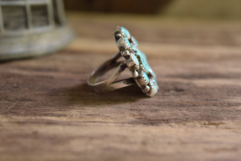 Pale Turquoise Cluster Ring Size 6
