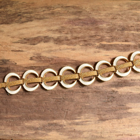 Crescent Moon Link Bracelet - D'orlan vintage
