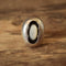 Mother of Pearl Oval Shadow Box Ring - Size 7 1/4