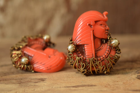 Selro Egyptian Revival Earrings - Clip on