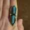 Long Dual Turquoise Ring - Size 10