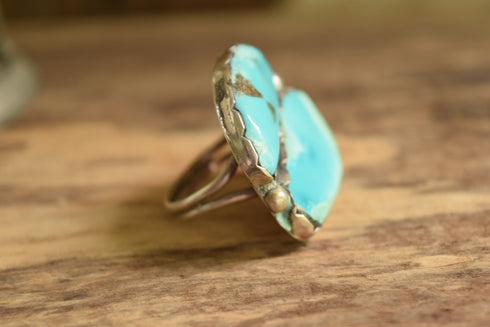 Dual Turquoise Ring - Size 9 3/4