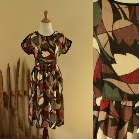1980's Tulip Print Dress