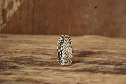 Sterling Silver Native Ring - Size 5 1/2
