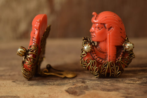 Selro Egyptian Revival Earrings - Clip on
