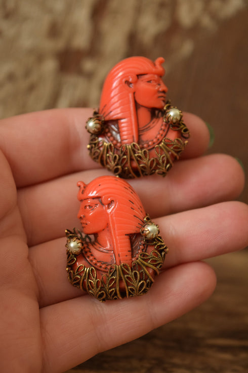 Selro Egyptian Revival Earrings - Clip on