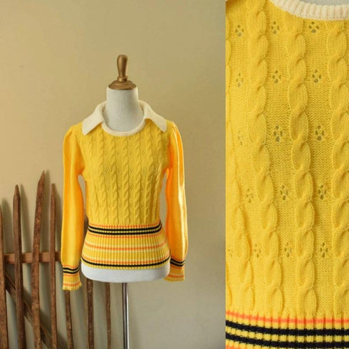 Collared Yellow Vintage Sweater