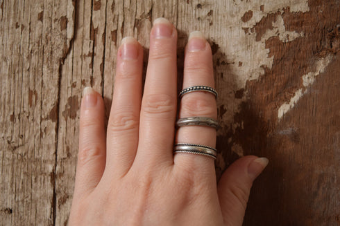 Sterling Silver Band Ring - Southwestern Thumb Ring