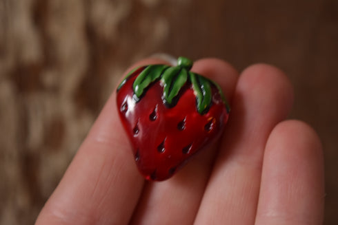 Painted Strawberry Brooch