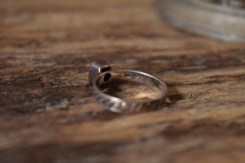 Black Square Ring Size 7 - Sterling Silver