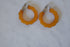 Scalloped Yellow Bakelite Hoop Clip On Earrings