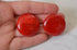 Round Red Marbled Bakelite Clip On Earrings