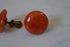 Orange Bakelite Earrings - Round Marbled Clips