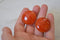 Orange Bakelite Earrings - Round Marbled Clips