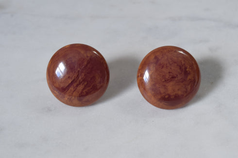 Large Purple Bakelite Screw Back Earrings