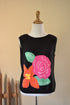Flower Sweater Tank in Black - Medium Hand Loomed Knit