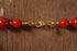 Cherry Red and Gold Holiday Party Necklace - Monet 18 inches