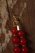 Cherry Red and Gold Holiday Party Necklace - Monet 18 inches