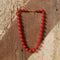 Cherry Red and Gold Holiday Party Necklace - Monet 18 inches