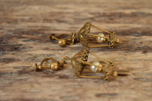 Lantern Novelty Earrings - Czechoslov Screw back Earrings