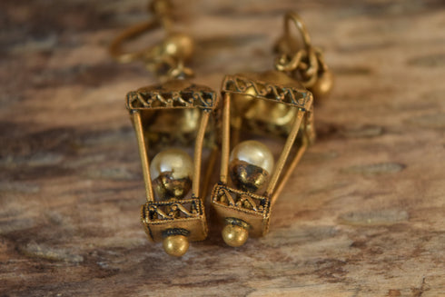 Lantern Novelty Earrings - Czechoslov Screw back Earrings