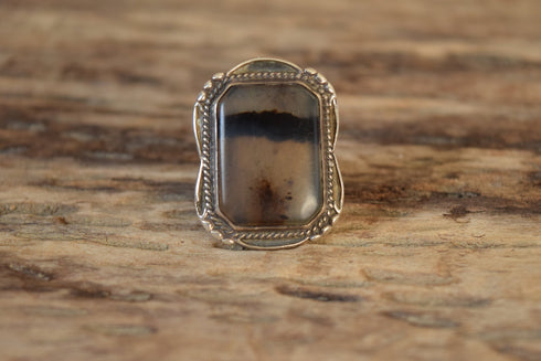 Rectangle Agate Ring Size 7 3/4