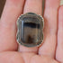 Speckled Agate Square Ring Rectangle gemstone ring size 7
