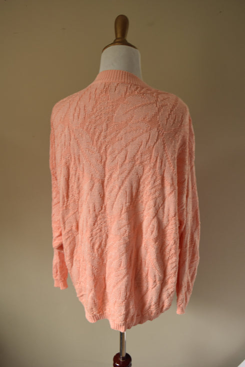 Coral Tropical Knit Slouchy Cardigan - United Colors of Benetton