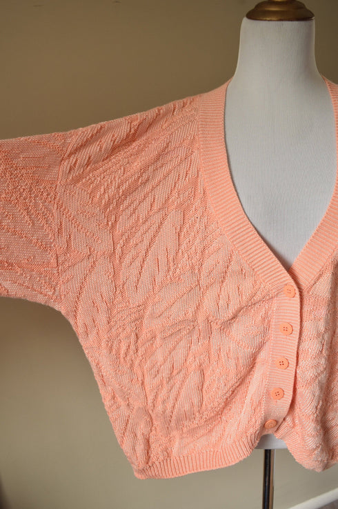 Coral Tropical Knit Slouchy Cardigan - United Colors of Benetton