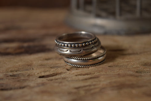 Sterling Silver Band Ring - Southwestern Thumb Ring