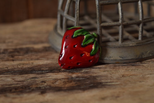 Painted Strawberry Brooch