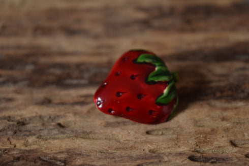 Painted Strawberry Brooch