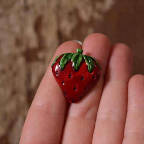 Small vintage strawberry brooch