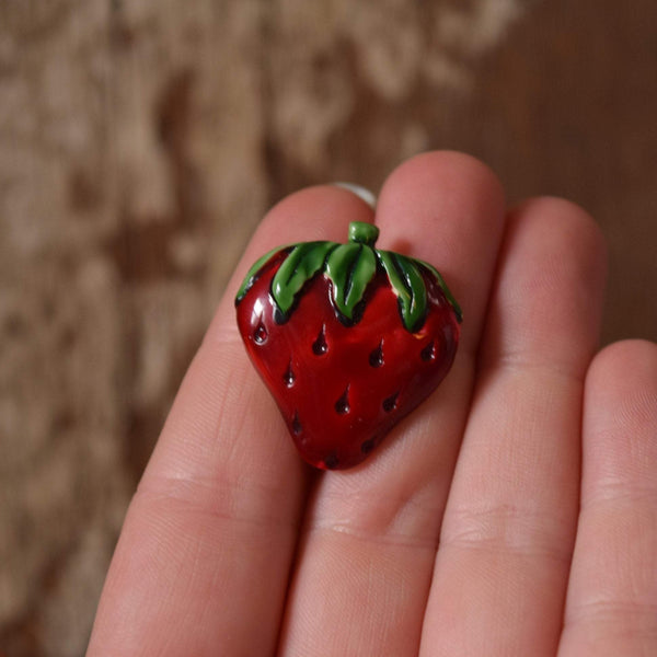 Small vintage strawberry brooch