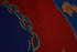 Red and Blue Silk Scarf - Astrological and Nautical