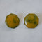 Green Octagon Earrings - Marbled Octagonal Bakelite Studs