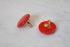 Round Red Marbled Bakelite Clip On Earrings