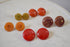 Orange Bakelite Earrings - Round Marbled Clips