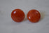 Orange Bakelite Earrings - Round Marbled Clips
