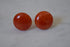 Orange Bakelite Earrings - Round Marbled Clips