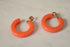Pink Bakelite Hoop Clip Earrings  - Coral Pink
