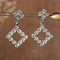 Square Rhinestone Dangle Earrings