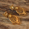 Ornate clip on earrings gold toned